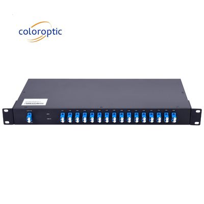 24チャネル DWDM パシブ オプティカル マルチプレクサー / デマルチプレクサー 1RU ストック