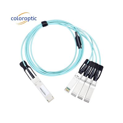 アクティブAOCDACケーブル40GQSFP+から4SFP+10G光学ブレイクアウトケーブル24AWG