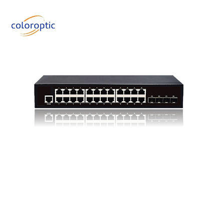 3層24ポートコアネットワークスイッチ 10/100/1000M 4*GE SFP イーサネット アップリンク