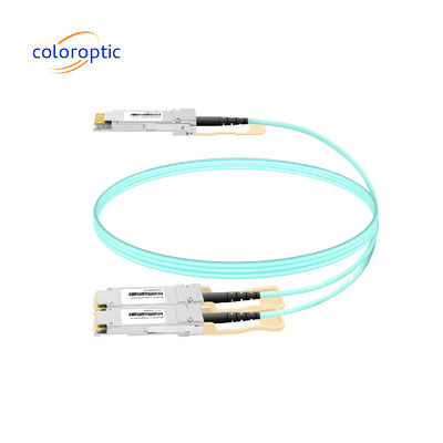 3m AOC DACケーブル 10Gbps 800G OSFP から 2*400G QSFP112 リンク