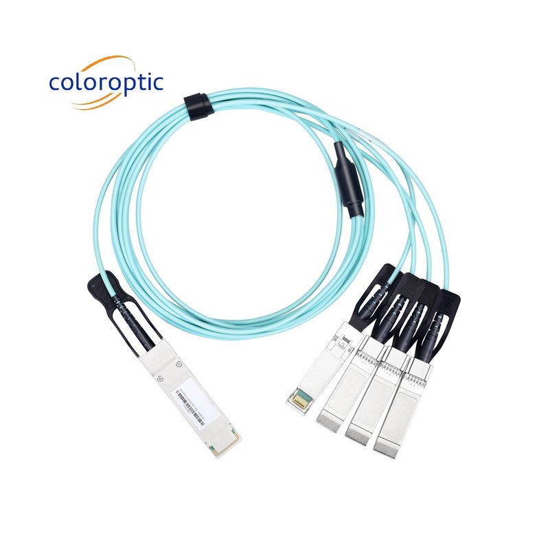アクティブAOCDACケーブル40GQSFP+から4SFP+10G光学ブレイクアウトケーブル24AWG