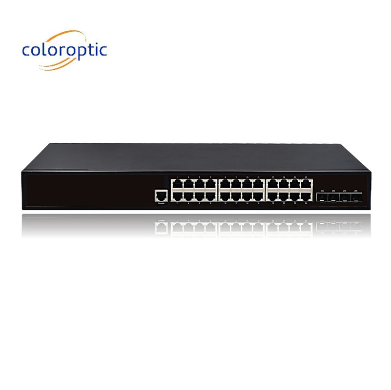 24 ポート 急速 イーサネット Poe スイッチ プラグ・アンド・プレイ 10/100/1000M ((POE) 4*10GE SFP ポート