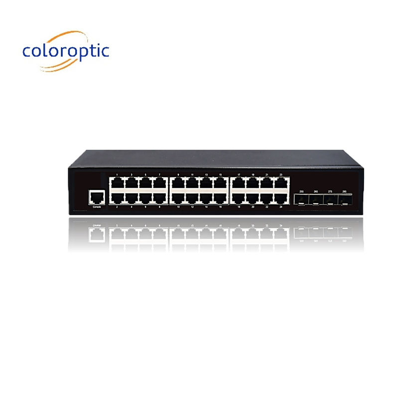 3層24ポートコアネットワークスイッチ 10/100/1000M 4*GE SFP イーサネット アップリンク