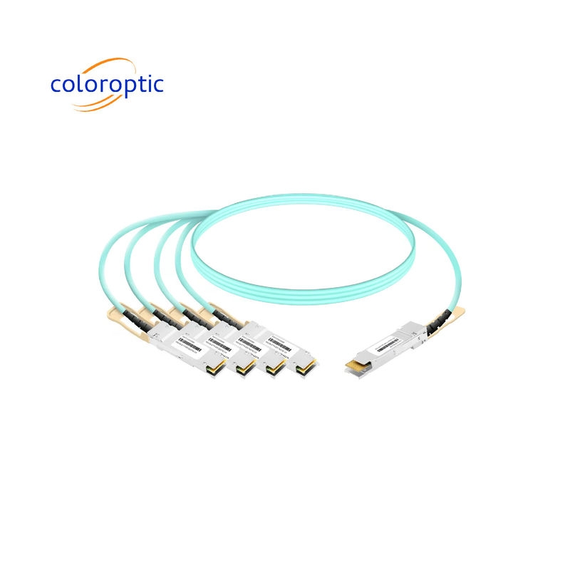 アルミ合金 AOC DACケーブル 40G QSFP+ から 4 x10G SFP+ 以太ネットリンク